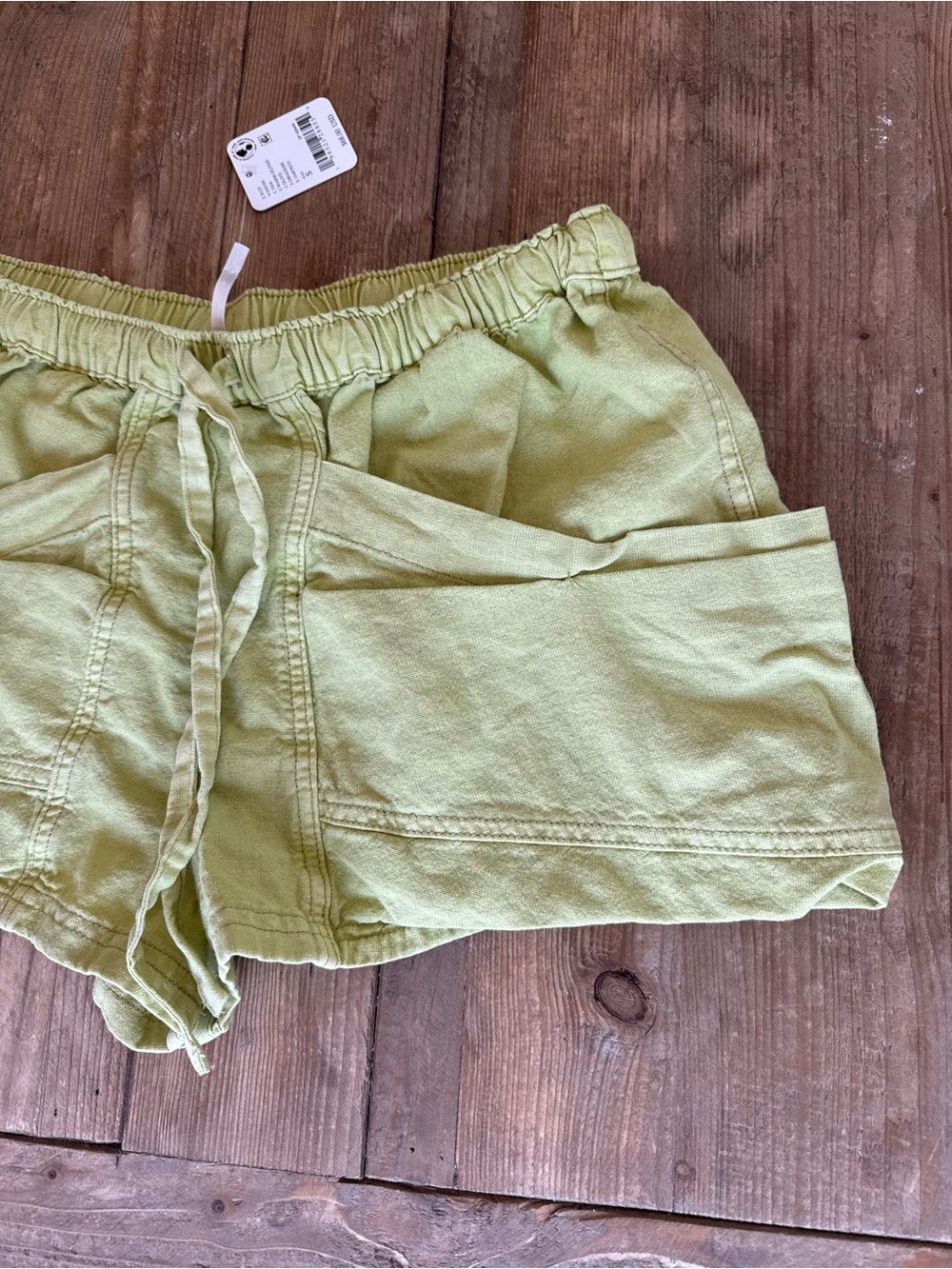 Good Fortune Linen & Cotton Shorts Free People $68.00 Warm Olives Multiple Sizes - Picture 14 of 15